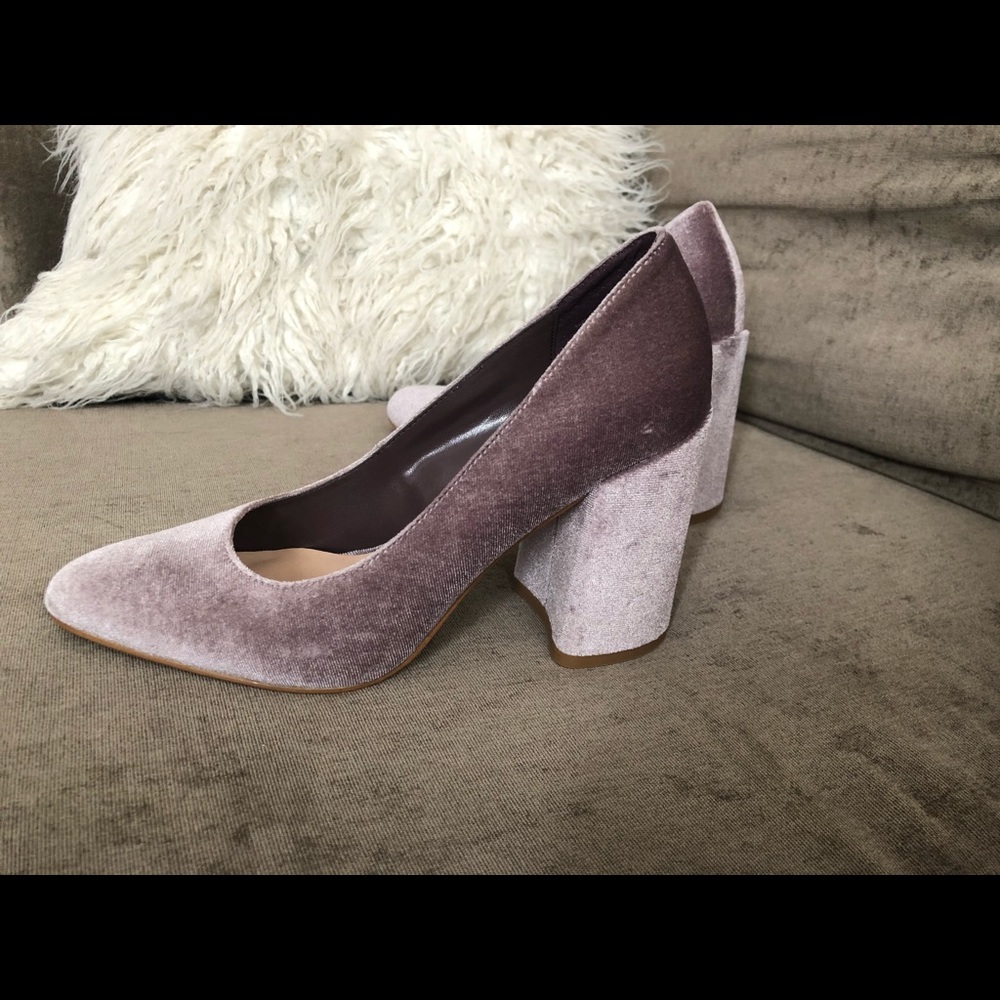 Lilac/lavender crushed velvet heels